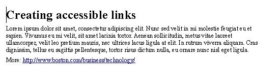 A document with the link URI as the link text.